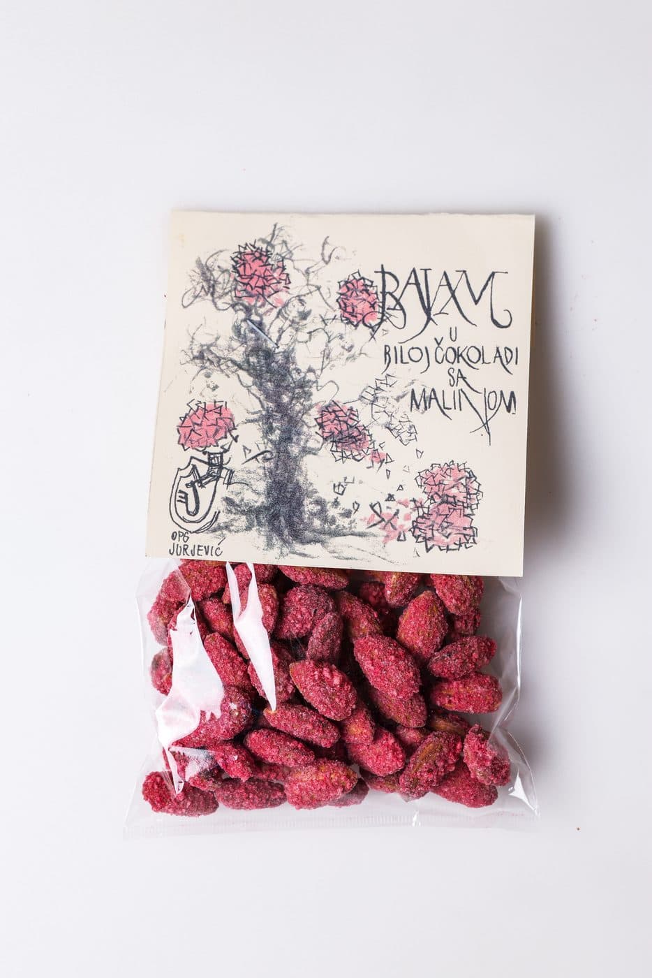 Bajam u biloj čokoladi s malinom